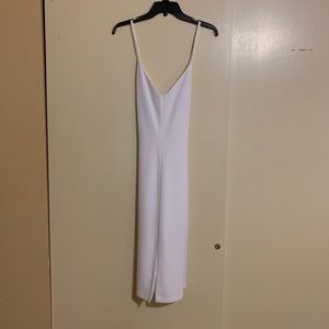 Midi low cut v-neck cross cross dress